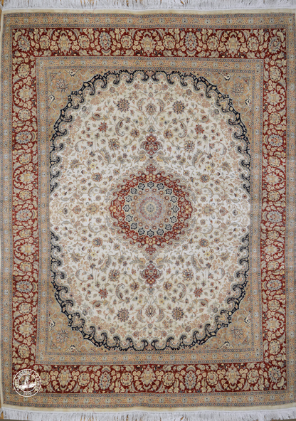 Tapis en soie Ispahan Kitabi Nagshe