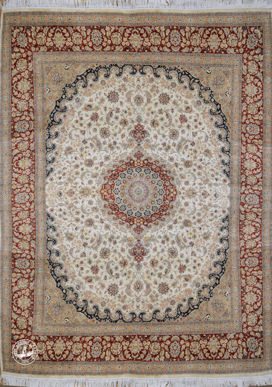 Tapis en soie Ispahan Kitabi Nagshe