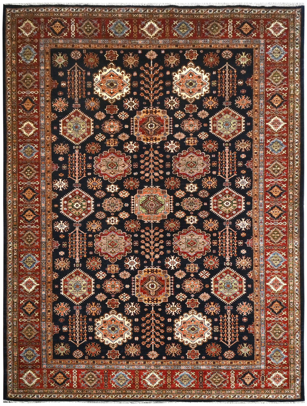 Tapis kazakh | 10'7" x 7'11" | Décoration intérieure | Tapis en laine noué à la main