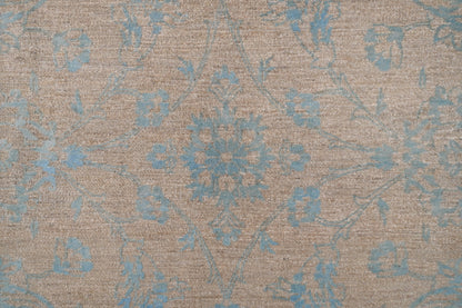 Resham Lotus Carpet | 12'4" x 9' | Pure Wool Rug | Genuine Hand-knotted Area Rug