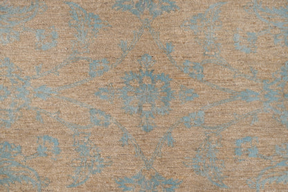 Resham Lotus Carpet | 10'2" x 8'1" | Pure Wool Rug | Genuine Hand-knotted Area Rug