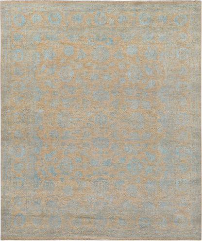 Resham Lotus Carpet | 9'9" x 8' | Pure Wool Rug | Genuine Hand-knotted Area Rug