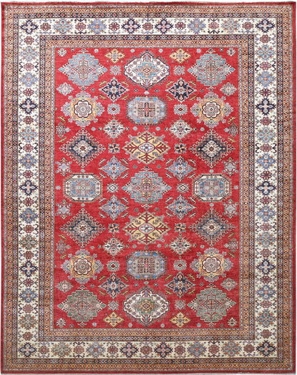 Kazakh Wool Carpet | 11'10" x 9'2" | Home Decor | Hand-Knotted Rug