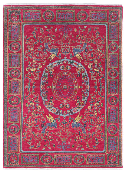 Pavo Cristatus Carpet | 9'1" x 6' | Home Decor | Hand-knotted Area Rug