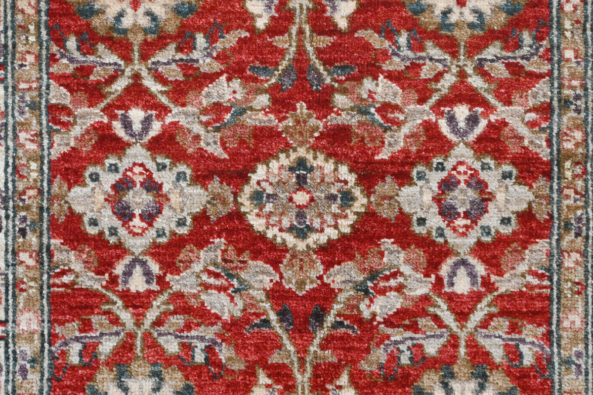 Paktia Lotus Vines Rug | 3'11''x 2'7'' | Home Decor | Red Wool Area Rug