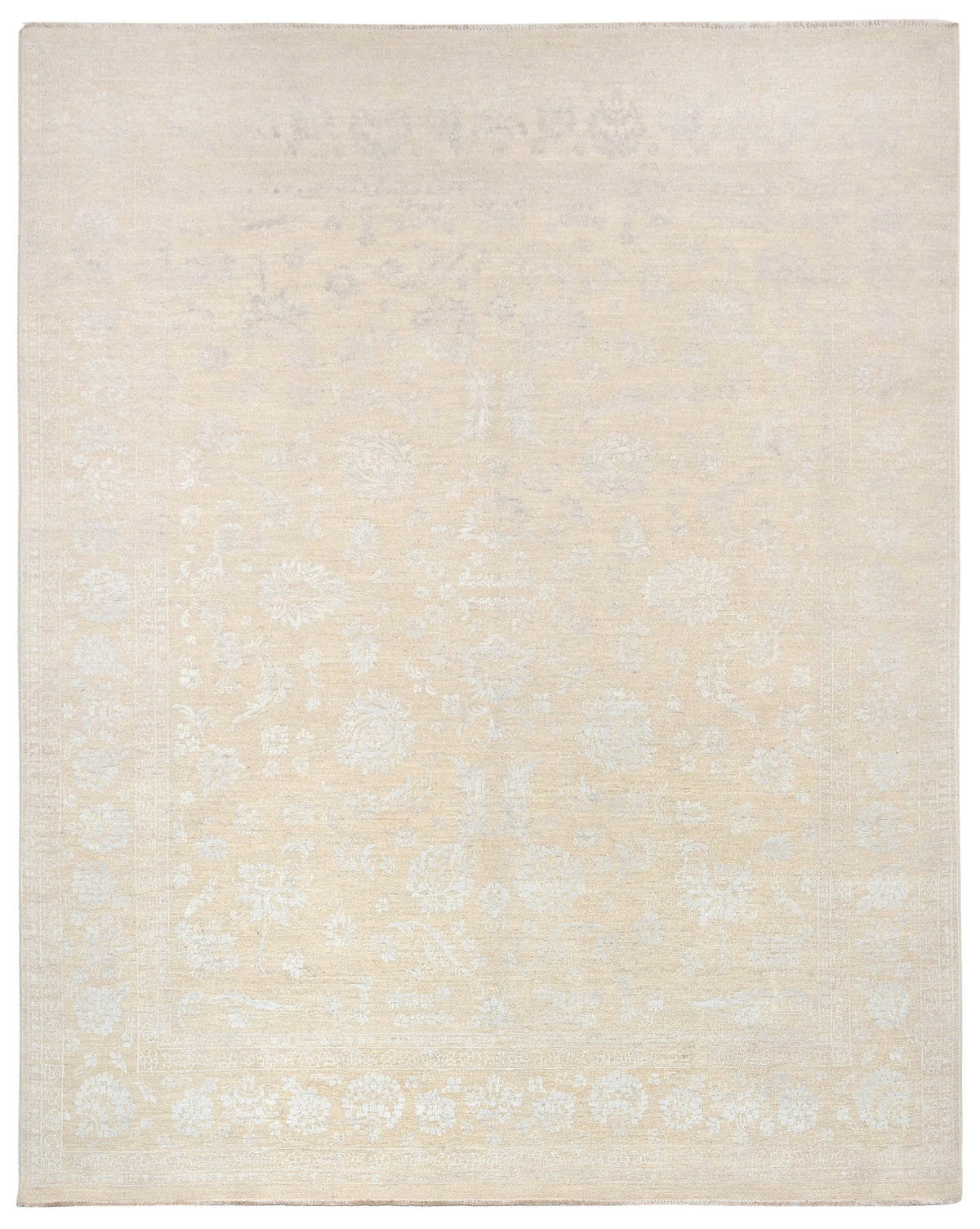 Resham Lotus Carpet | 9'11" x 7'9'' | Wool & Silk Rug | Genuine Hand-knotted Area Rug