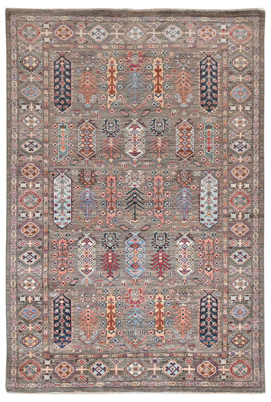 Kazakh Carpet | 8'9" x 6'1" | Home Decor | Hand-Knotted Rug