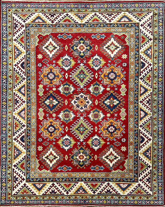 Kazakh Wool Rug | 6'9" x 4'11" | Home Decor | Hand-Knotted Rug