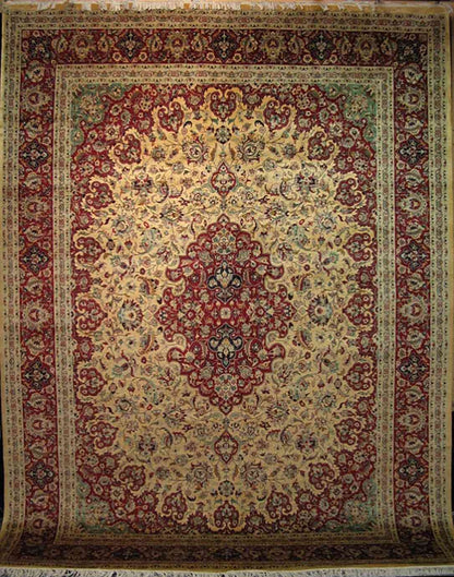 Mina-Khani - Birds of Paradise Carpet | 12' x 9' | Home Decor | Hand-knotted Area Rug