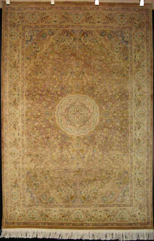 Hispahan - Tree of Life Silk Rug | 6'2" x 4'1" | Home Decor | Hand-knotted Silk Area Rug