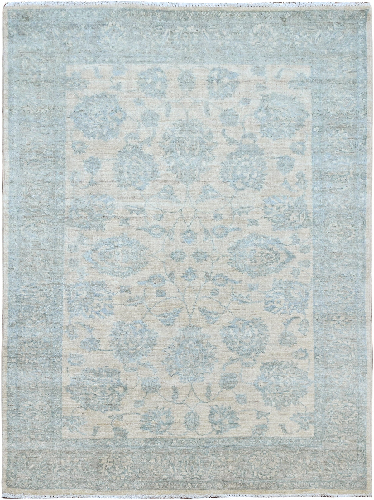 Faryab Lotus Gardens Rug | 5'10" x 4' | Home Decor | Hand-knotted Wool Area Rug