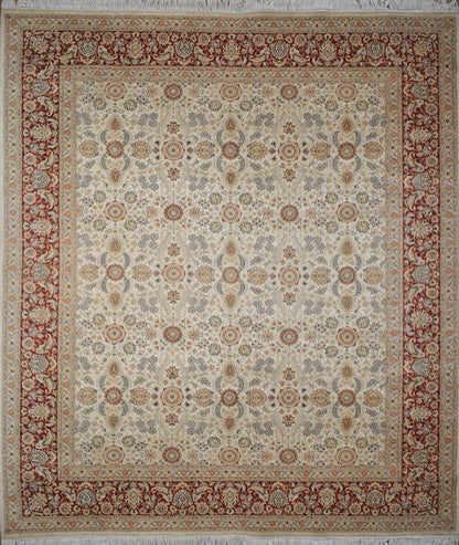 Ghoum Millefleurs Hazar Dastaan Silk Carpet | 10'5" x 8'2" | Home Decor | Silk & Wool Area Rug
