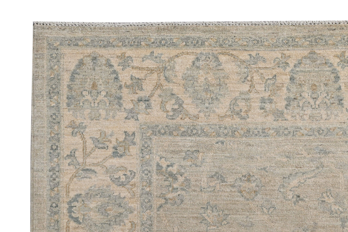 Faryab Lotus Gardens Carpet | 8'2" x 7' | Home Decor | Hand-knotted Wool Area Rug