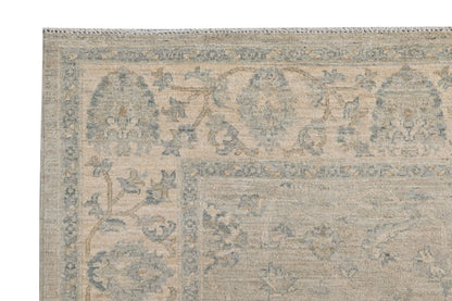 Faryab Lotus Gardens Carpet | 8'2" x 7' | Home Decor | Hand-knotted Wool Area Rug