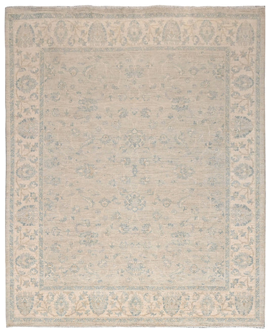 Faryab Lotus Gardens Carpet | 8'2" x 7' | Home Decor | Hand-knotted Wool Area Rug
